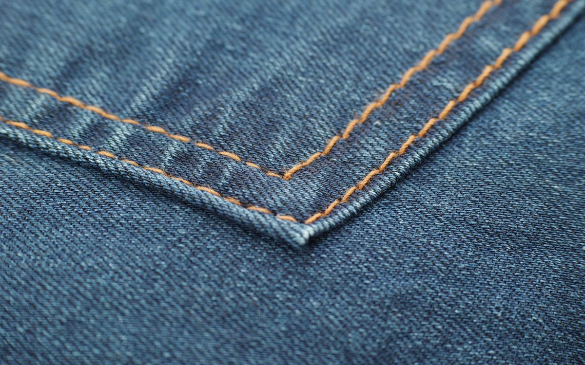 Macro shot of stitched textile