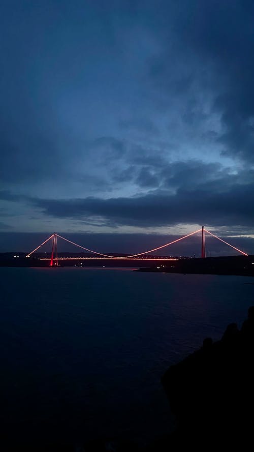 Gratis lagerfoto af bro, Istanbul, nat