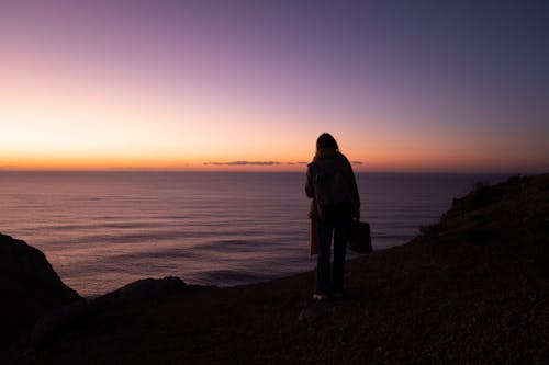 Imagine de stoc gratuită din apus, coastă, femeie