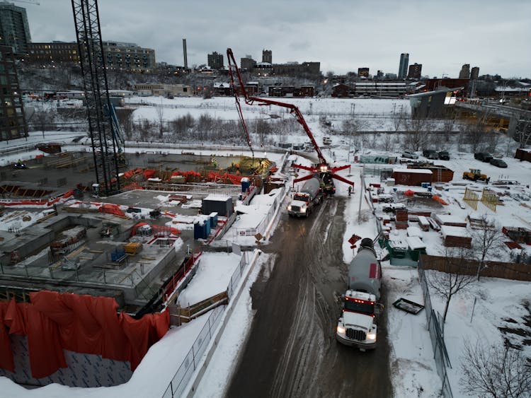 Drone Shot Of A Construction Site