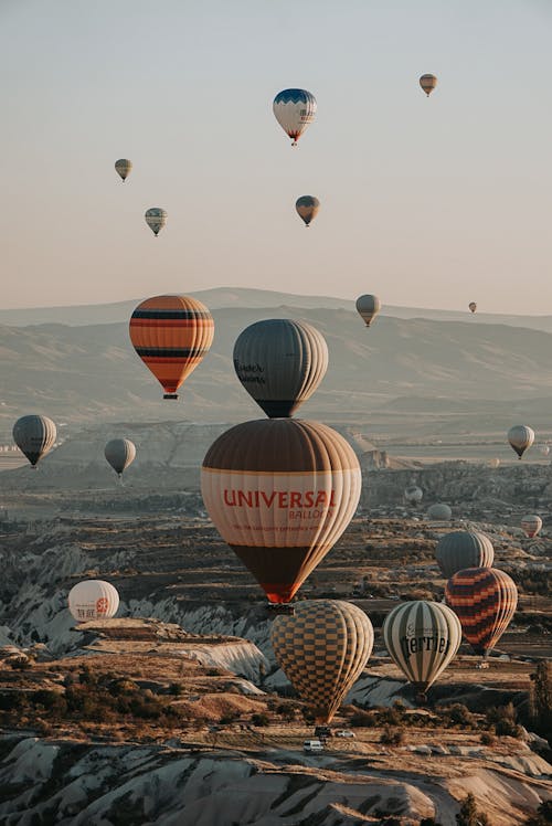 Základová fotografie zdarma na téma dobrodružství, horkovzdušné balóny, krajina