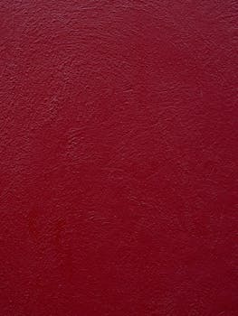 A detailed close-up of a textured red wall offering rich color and surface detail.