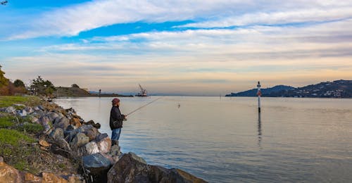 A Man using Fishing Rod 