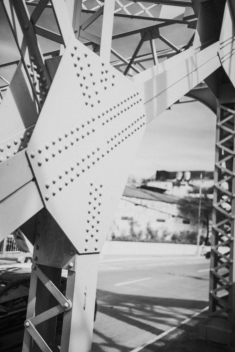 Close-up Of Steel Bridge Construction