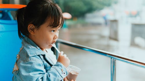 Free Photo of Girl Eating Food Stock Photo