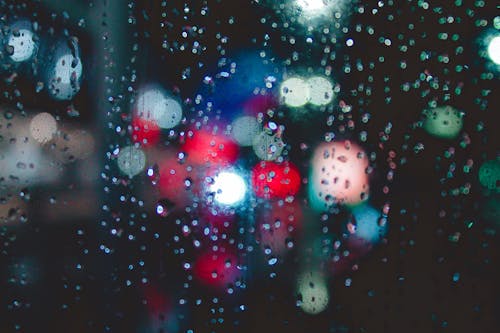 Free Raindrops on Window Stock Photo