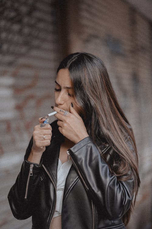 A Woman Smoking Cigarette