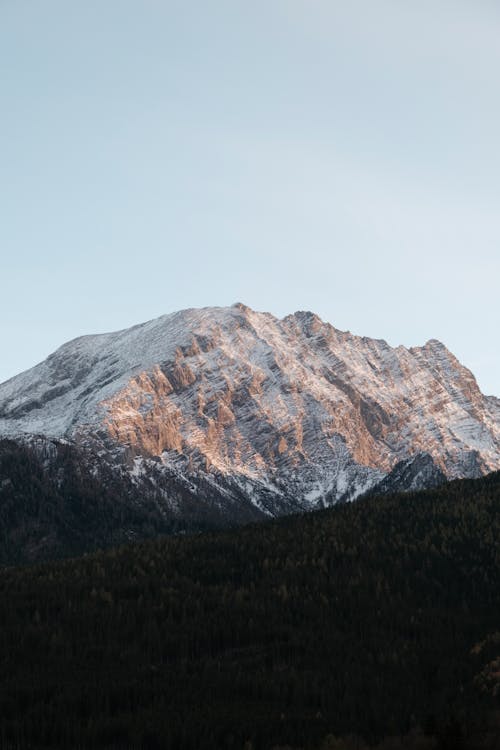 A Snow-Covered Rocky Mountain 