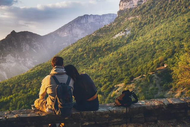 Scenic backpacking destination landscape
