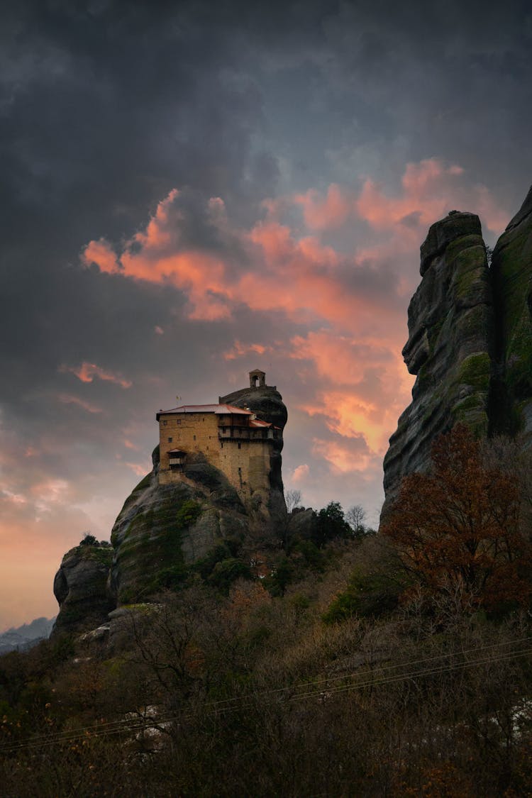 Holy Monastery Of Saint Nicholas Anapafsas At Meteora In Greece