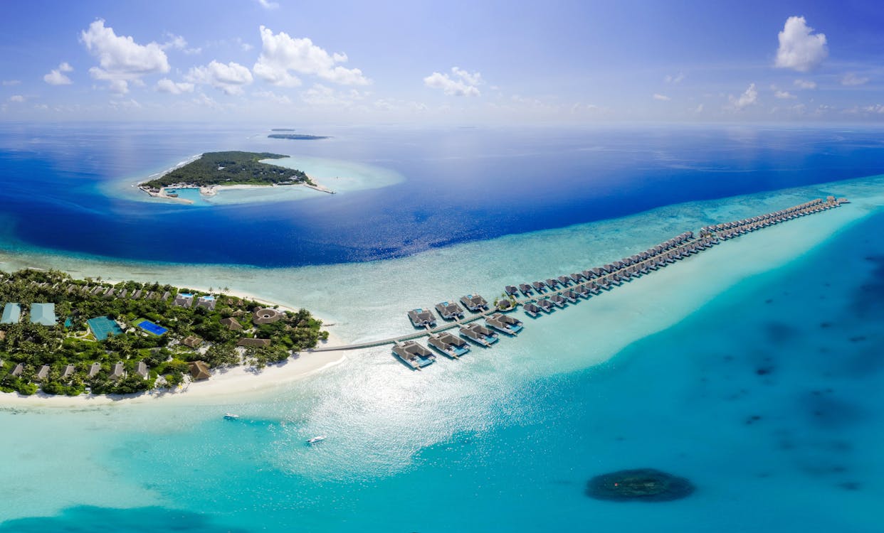 Baa Atoll, North Province, Maldives  Aerial Photography of Sand Bars
