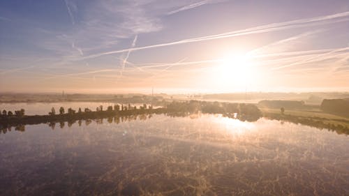 View of a Lake at Sunset 