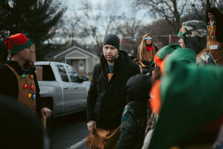 People Gathered For Christmas Charity