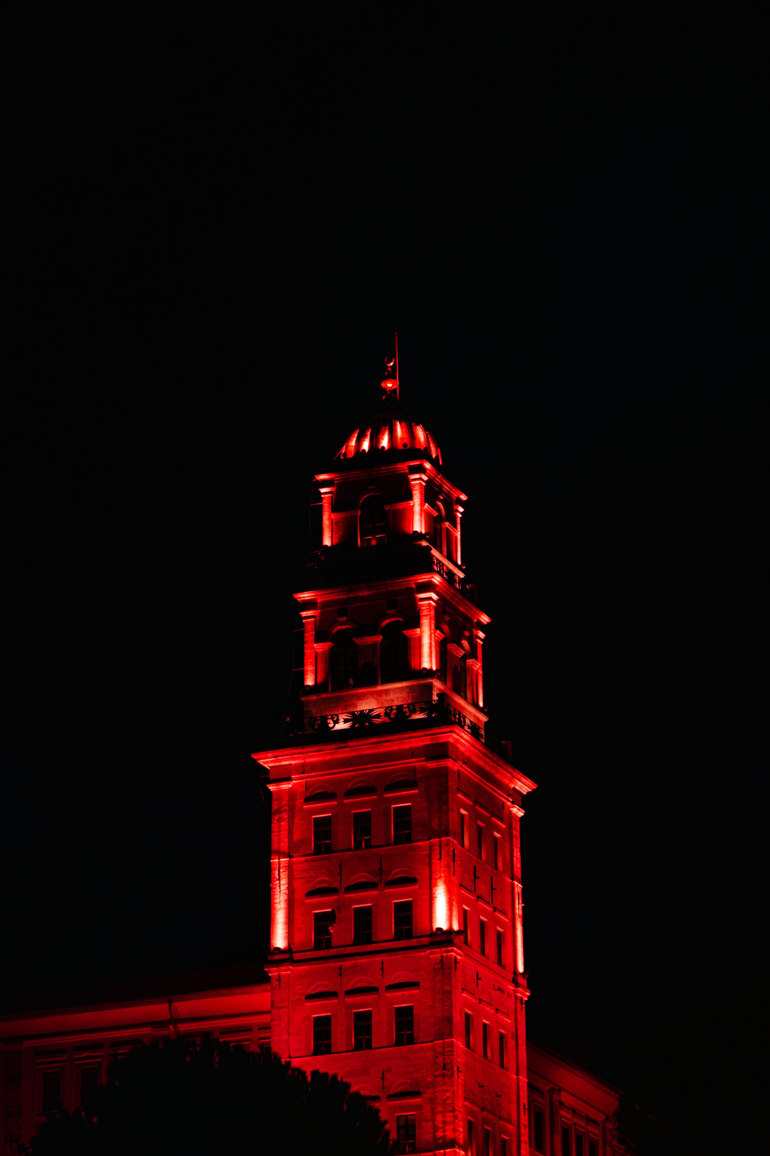 Red Illuminated Building · Free Stock Photo