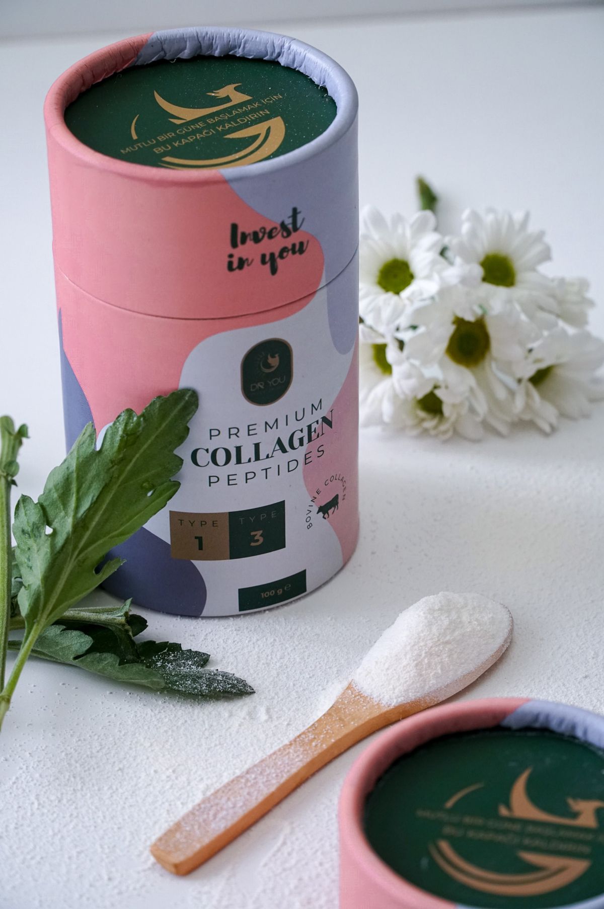 Colágeno en polvo con cucharita medidora — colágeno oral y piel — Seleah Zona Esmeralda
