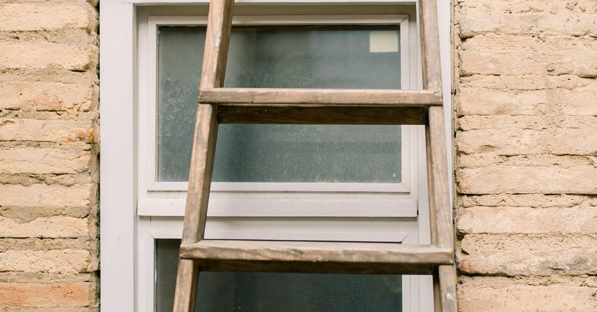 Wooden Ladder Beside the Window · Free Stock Photo