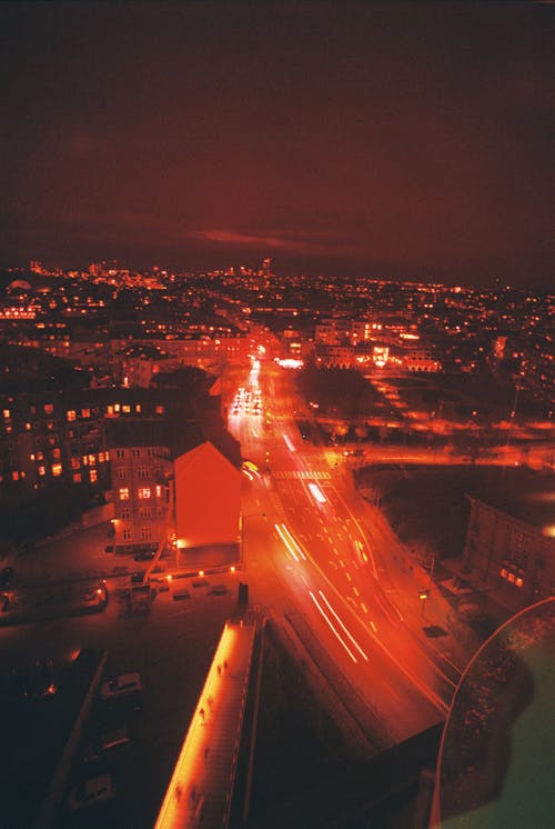 Aerial Photography of City Buildings at Night