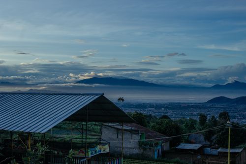 Free Summer morning mountain view in Lembang, West Bandung Stock Photo
