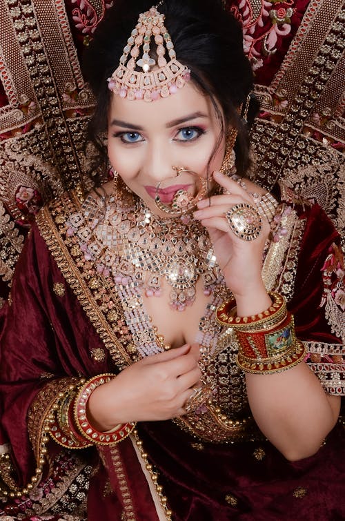 Woman in Traditional Clothing with Jewelry