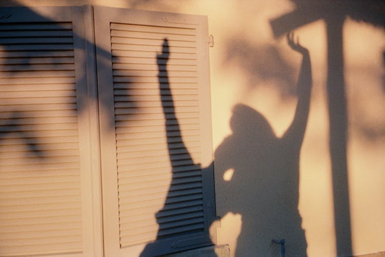 People Shadow On Wall And Door