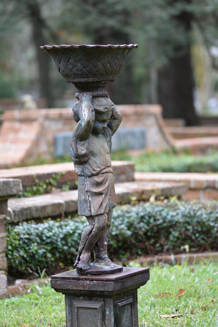 Figure Of A Boy With A Bowl On Head