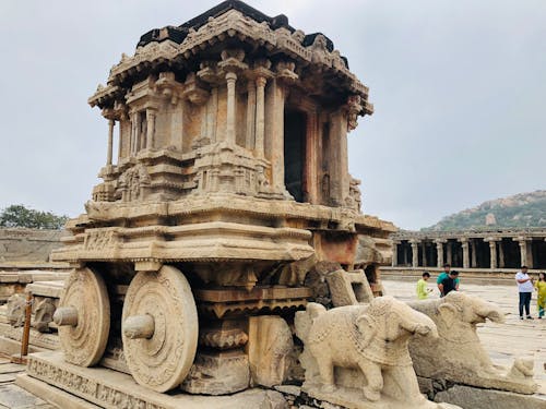 The Stone Chariot Hampi Monument in Nimbapura India