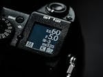 Close-up of Characteristics on Screen on Professional Camera