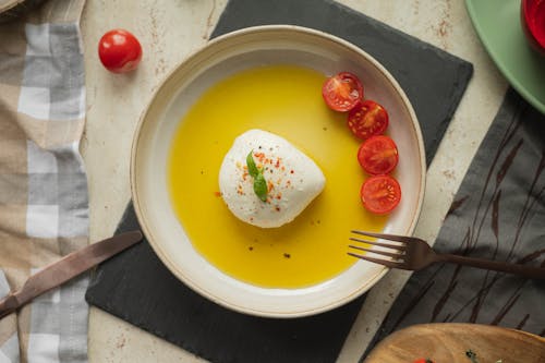 Tomatoes and Cheese on a Plate