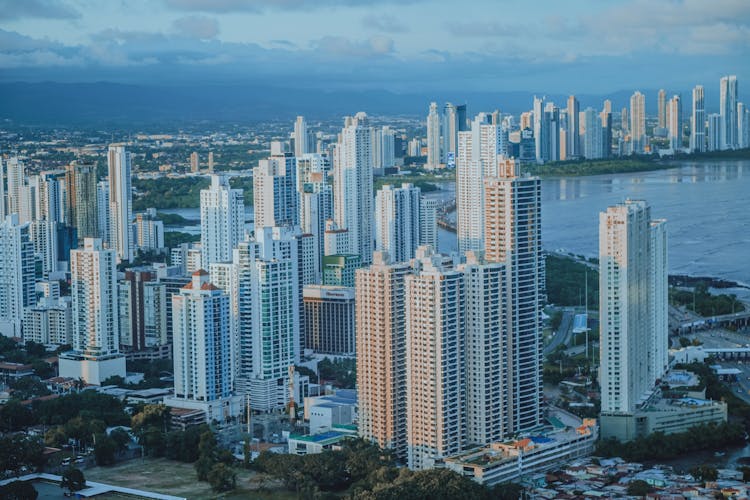 Aerial Shot Of Panama City Skyline