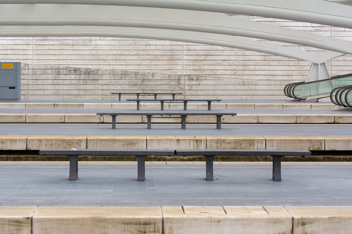 Benches in a Railway Station · Free Stock Photo