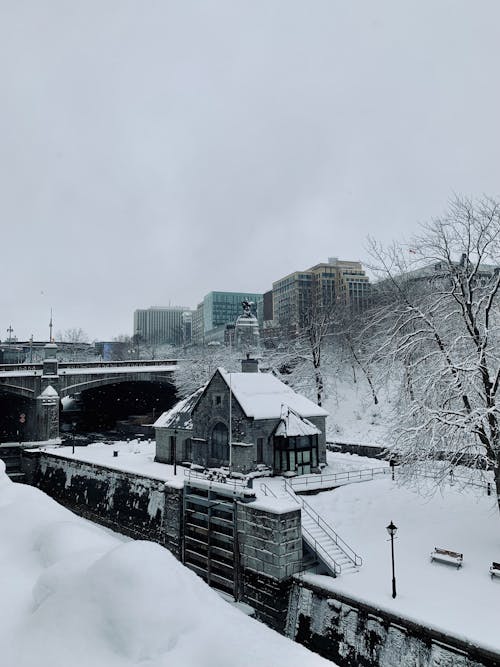 Foto d'estoc gratuïta de arquitectura, cobert de neu, constipat