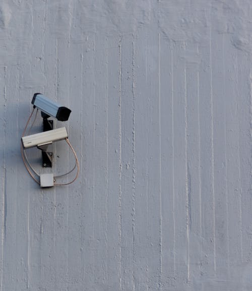 Security Camera Mounted on Wall