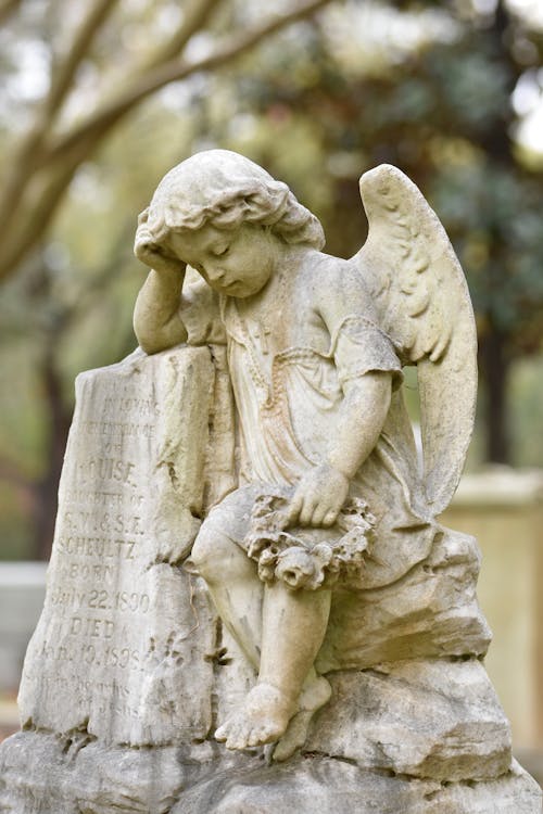 Free Stone Angel Figure Stock Photo