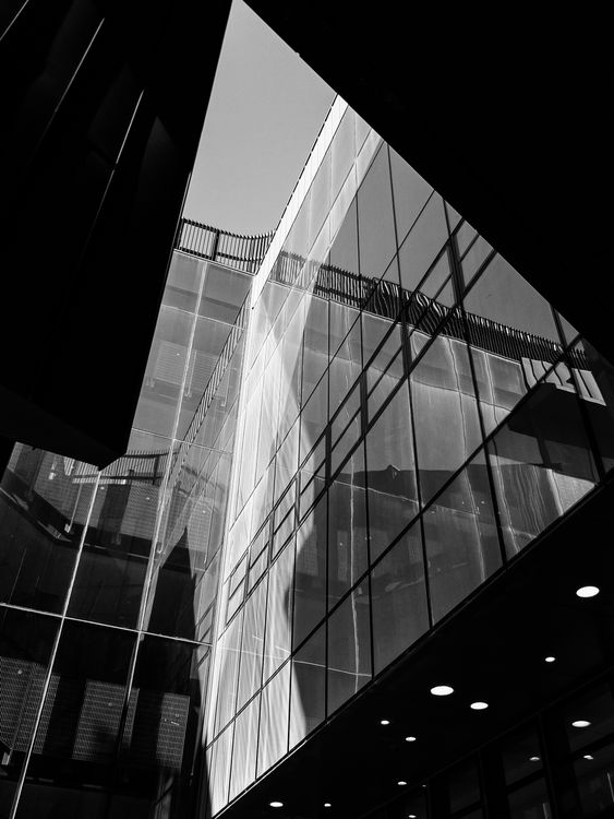 Modern Building with Glass Panels · Free Stock Photo