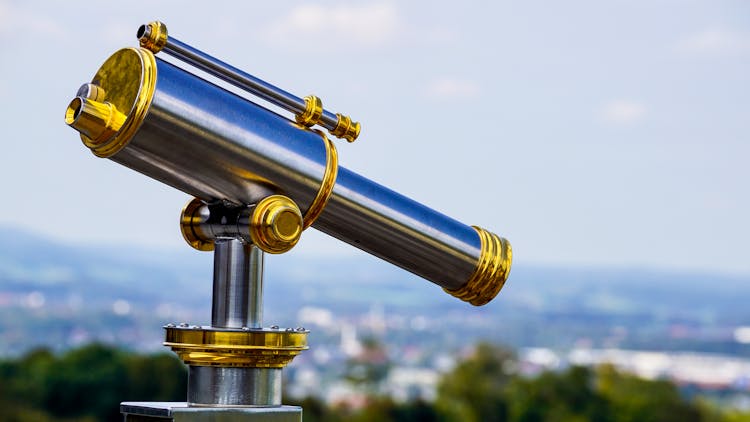 Selective Focus Photography Of A Telescope