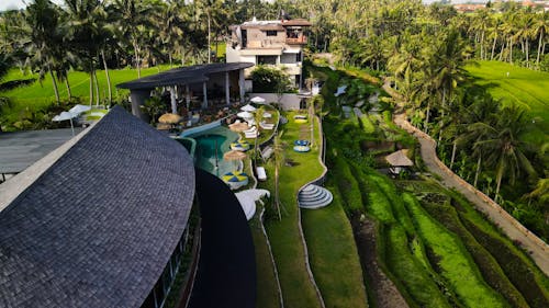 Aerial View of a Tropical Resort on Bali, Indonesia 