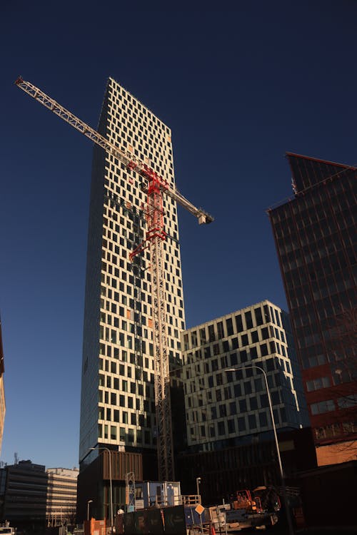 Low Angle Shot of Skyscrapers in City 