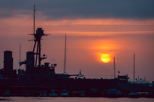 A Silhouette of a Ship
