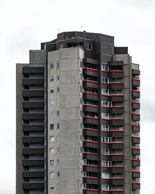 Facade of a Tall Apartment Building 