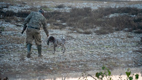 A Hunter with a Hunting Dog