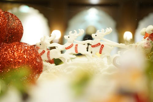 Row of Reindeer in a Christmas Decoration