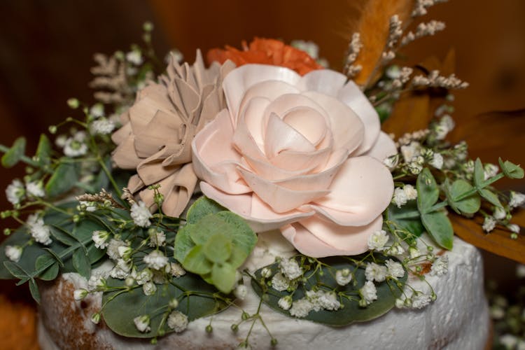 Close-up Of A Flower Topper On A Cake