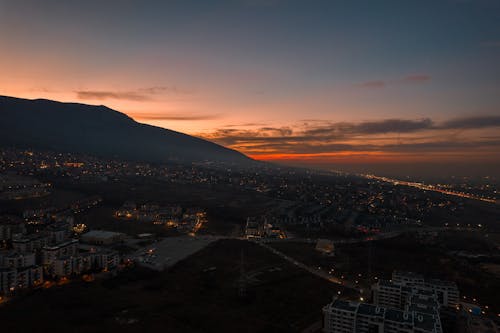 Безкоштовне стокове фото на тему «Аерофотозйомка, гора, Захід сонця»