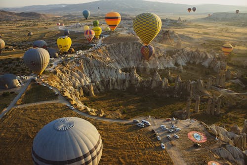 Hot Air Balloons Flying over Cappadocia