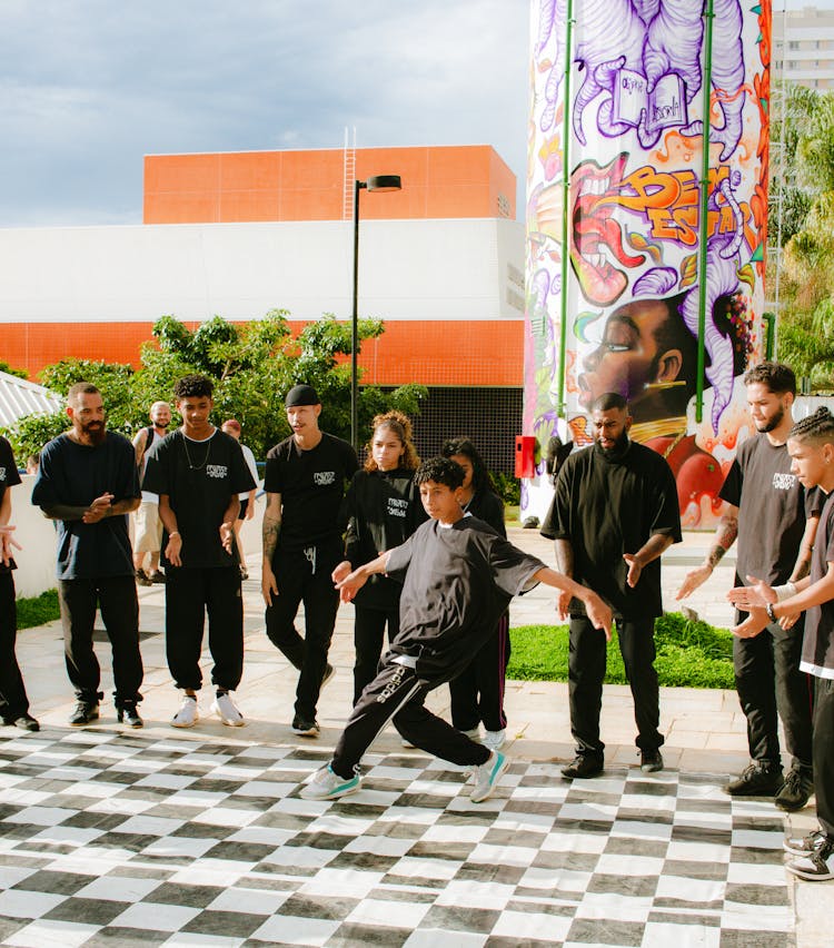 A Boy Breakdancing