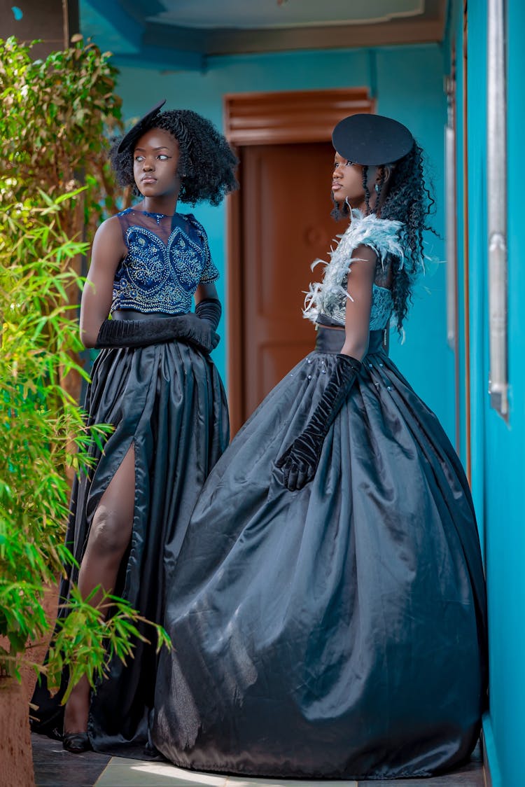 Teenage Girls Wearing Gowns