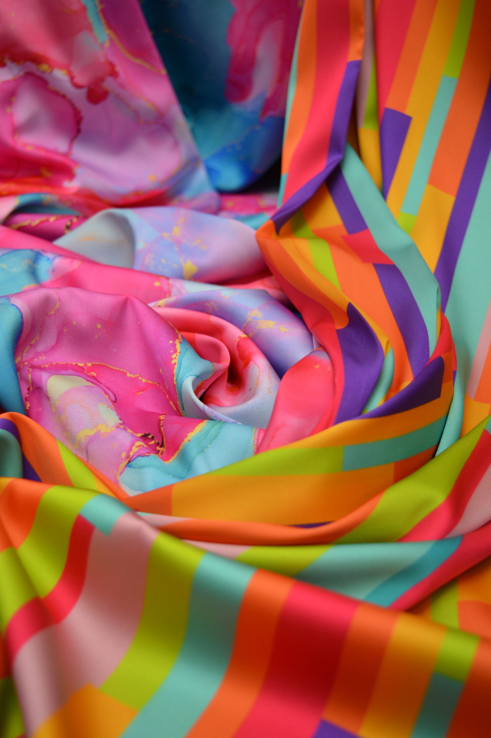Colorful printed fabric patterns
