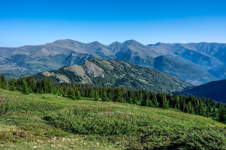 Landscape View Of Mountains In Spring