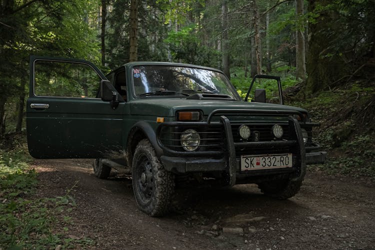 SUV Parked In The Forest