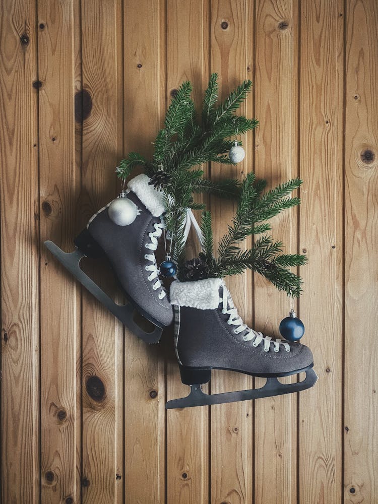 Skates Hanging On A Wall